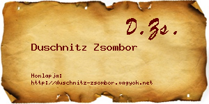 Duschnitz Zsombor névjegykártya